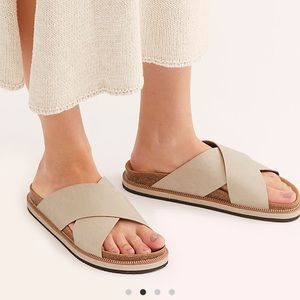 Free People Sideline Footbed Sandals - grey/beige US 9/EU 39
